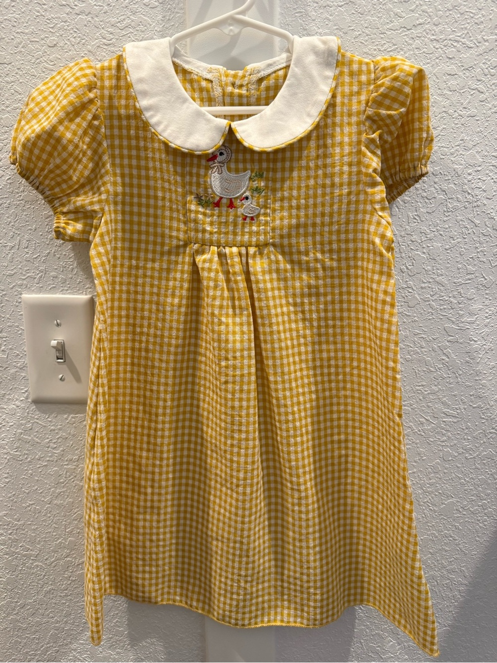 Yellow Gingham Vintage Kids Dress